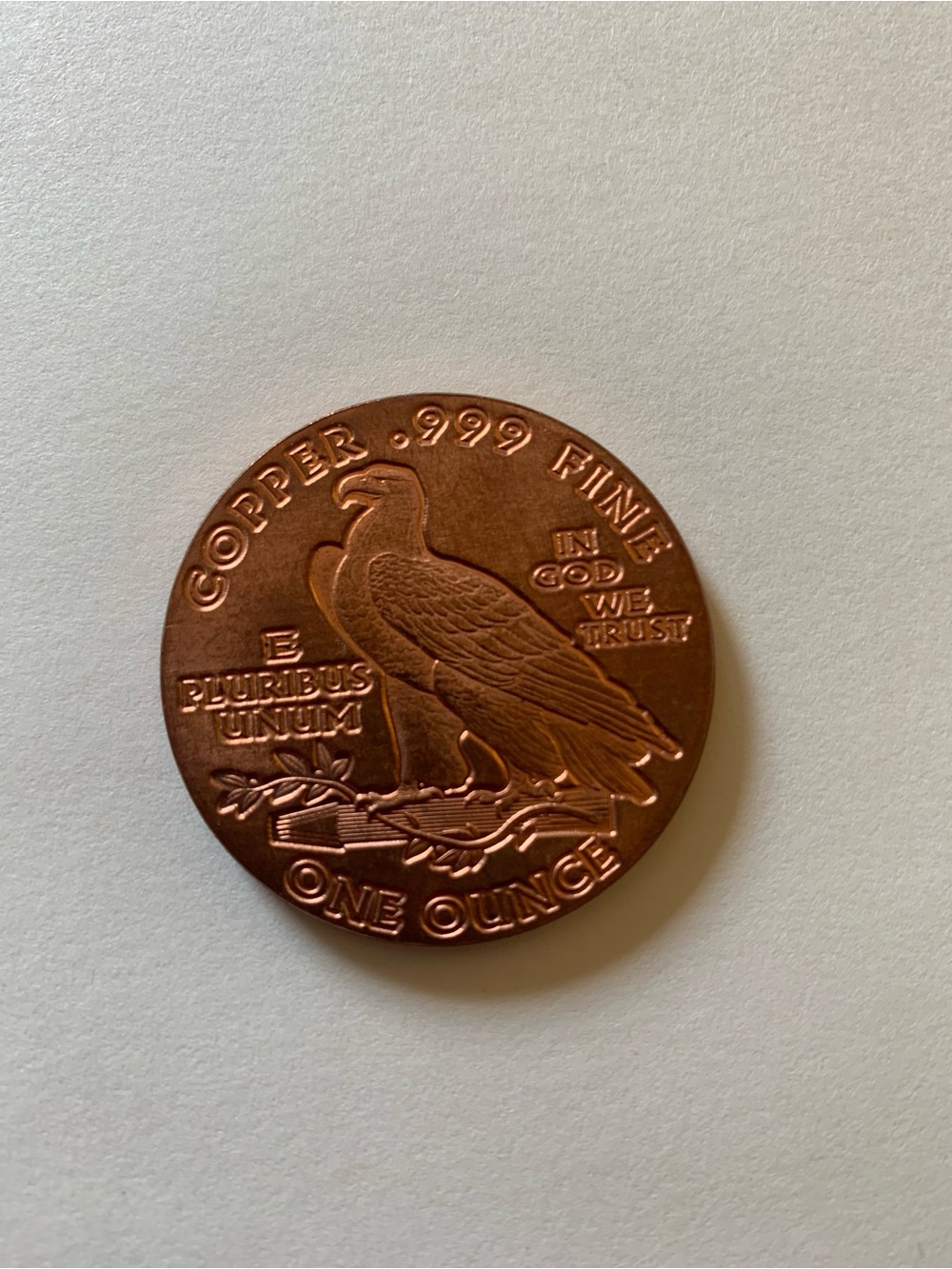 Copper One Ounce Eagle Round - Copper Finish